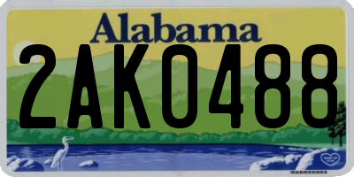 AL license plate 2AK0488