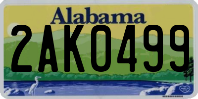 AL license plate 2AK0499