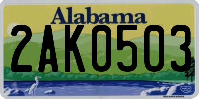 AL license plate 2AK0503