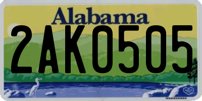 AL license plate 2AK0505