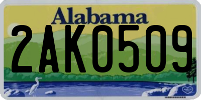 AL license plate 2AK0509