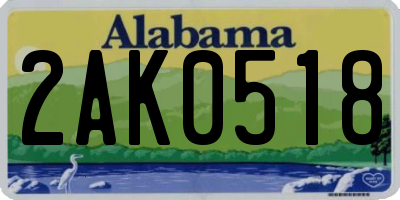 AL license plate 2AK0518