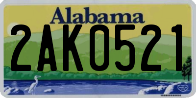 AL license plate 2AK0521