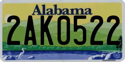 AL license plate 2AK0522