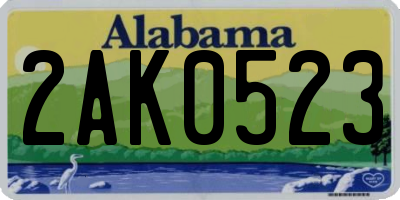 AL license plate 2AK0523