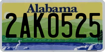 AL license plate 2AK0525