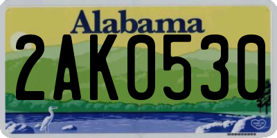 AL license plate 2AK0530