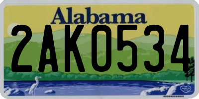 AL license plate 2AK0534