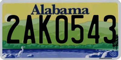 AL license plate 2AK0543