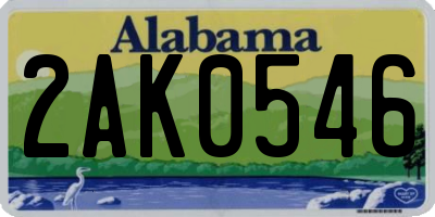 AL license plate 2AK0546
