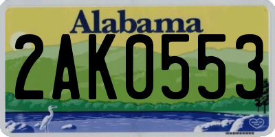 AL license plate 2AK0553