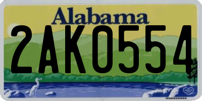 AL license plate 2AK0554
