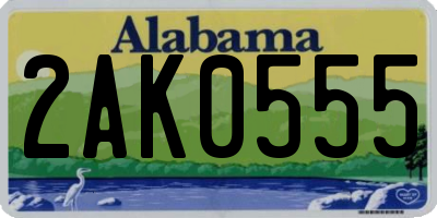 AL license plate 2AK0555