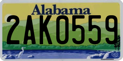 AL license plate 2AK0559