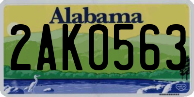 AL license plate 2AK0563