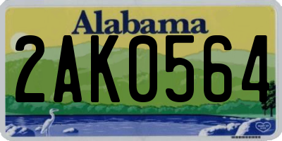 AL license plate 2AK0564
