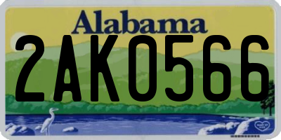 AL license plate 2AK0566