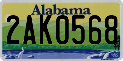 AL license plate 2AK0568