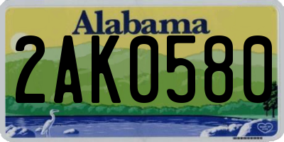 AL license plate 2AK0580