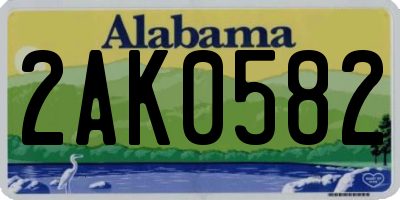 AL license plate 2AK0582