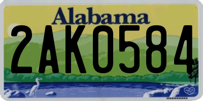 AL license plate 2AK0584