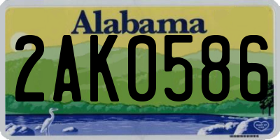 AL license plate 2AK0586
