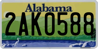 AL license plate 2AK0588