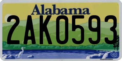 AL license plate 2AK0593