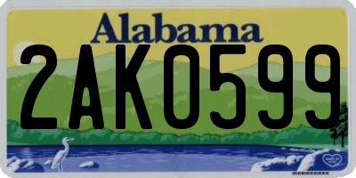 AL license plate 2AK0599