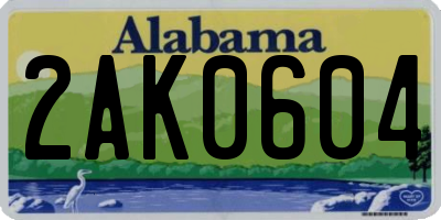 AL license plate 2AK0604