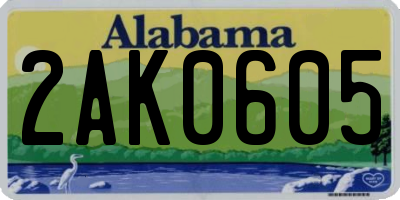 AL license plate 2AK0605