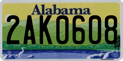 AL license plate 2AK0608