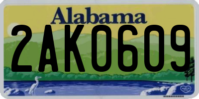 AL license plate 2AK0609