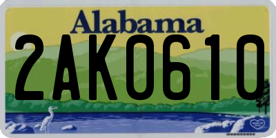 AL license plate 2AK0610