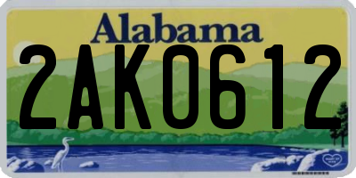 AL license plate 2AK0612