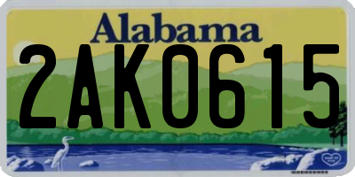 AL license plate 2AK0615