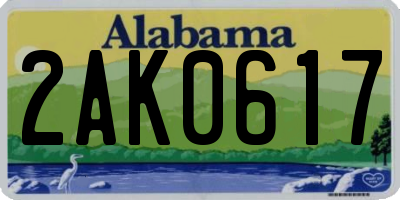 AL license plate 2AK0617