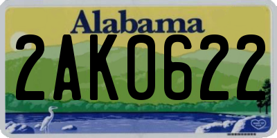 AL license plate 2AK0622