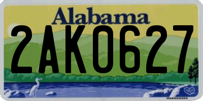 AL license plate 2AK0627