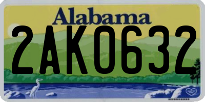 AL license plate 2AK0632