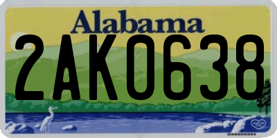 AL license plate 2AK0638