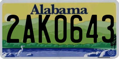 AL license plate 2AK0643