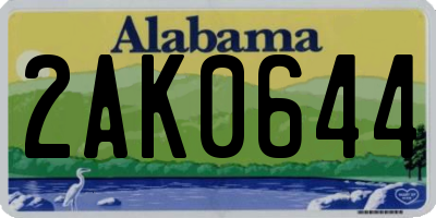 AL license plate 2AK0644