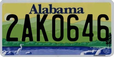 AL license plate 2AK0646
