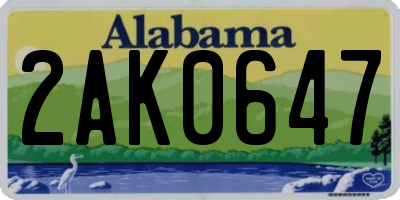 AL license plate 2AK0647