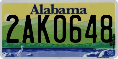 AL license plate 2AK0648