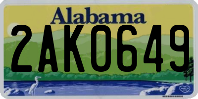 AL license plate 2AK0649