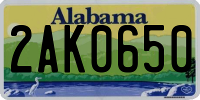 AL license plate 2AK0650
