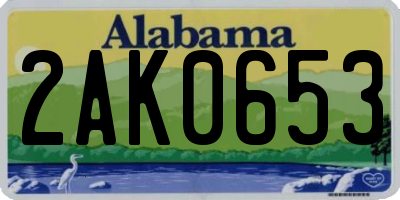 AL license plate 2AK0653