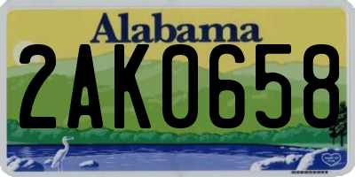 AL license plate 2AK0658